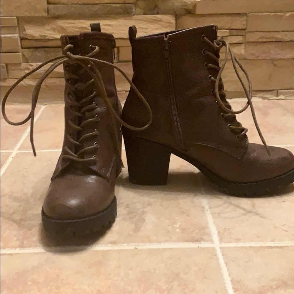 Heeled Combat Boots